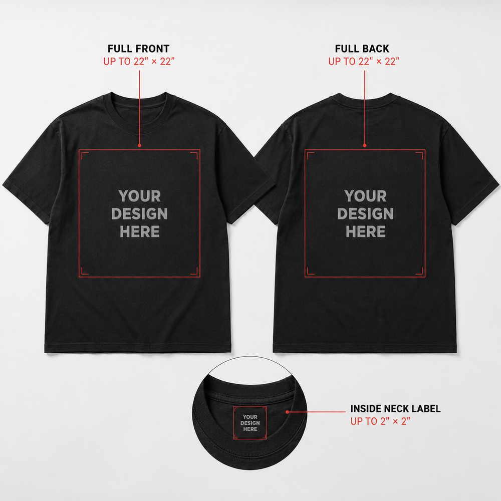 Brand Partner Full Front and Full Back Starter Pack - your design here placement guide