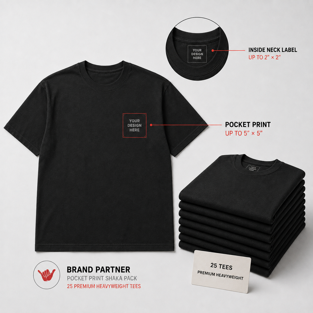 Brand Partner Pocket Print Starter Pack - your design here pocket print and neck label guide