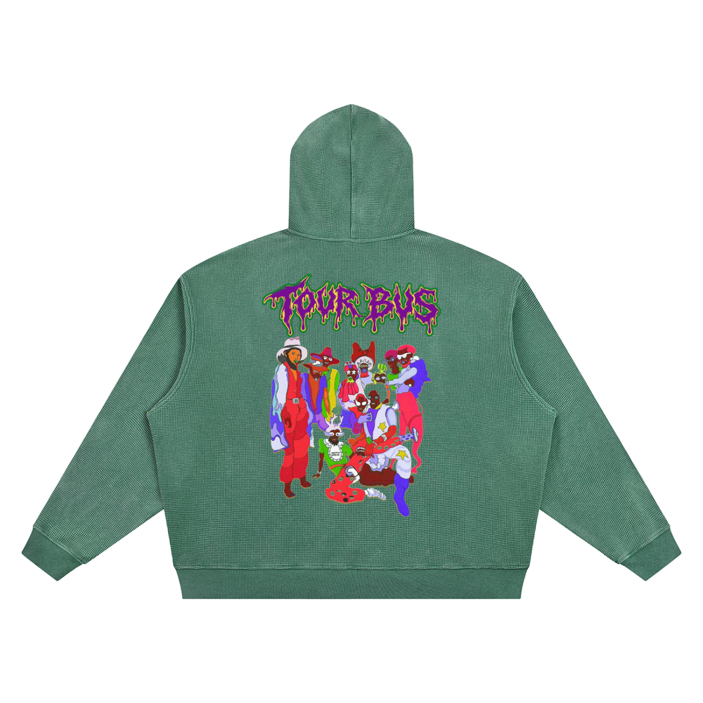 FUNKADELIC DRIP TOUR BUS EDITION Unisex Vintage Wash Waffle Boxy Hoodie