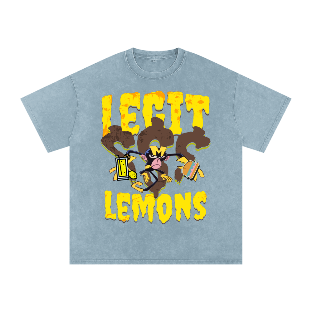LEGIT GENIUS EDITION Snow Washed Oversized Cotton T-Shirt