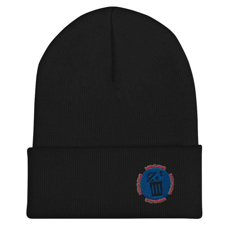BANDZLANDIA Cuffed Beanie - black front view