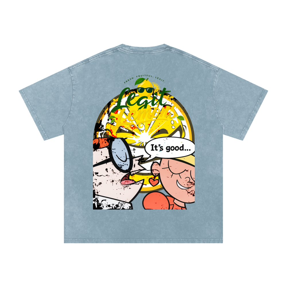 LEGIT GENIUS EDITION Snow Washed Oversized Cotton T-Shirt