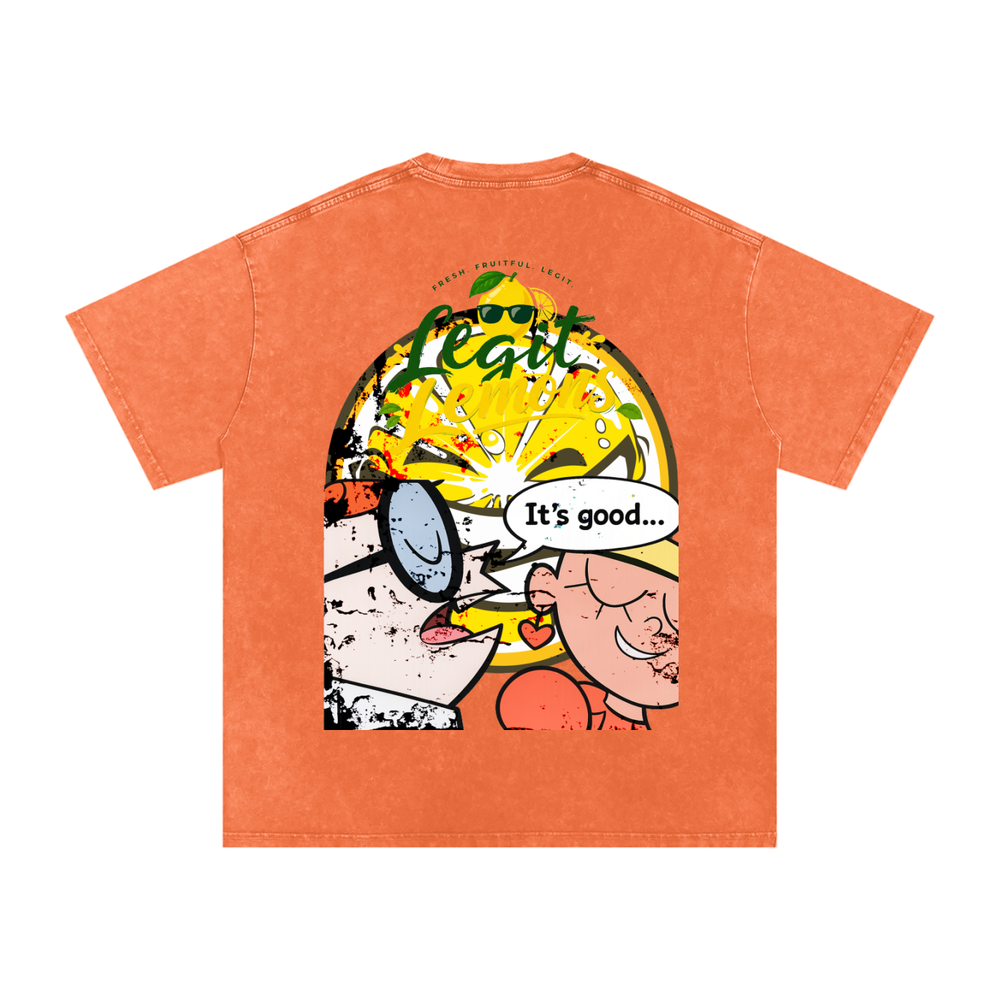 LEGIT GENIUS EDITION Snow Washed Oversized Cotton T-Shirt