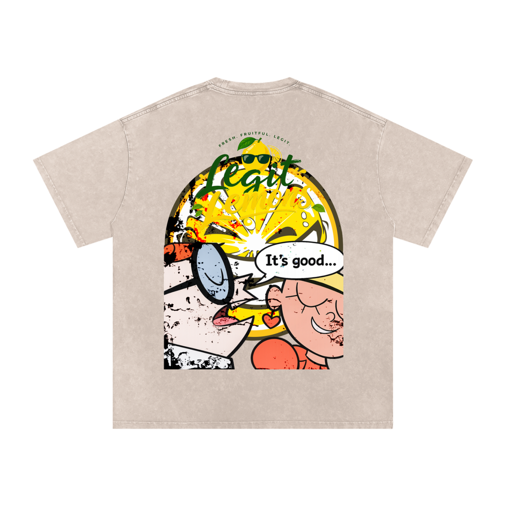 LEGIT GENIUS EDITION Snow Washed Oversized Cotton T-Shirt
