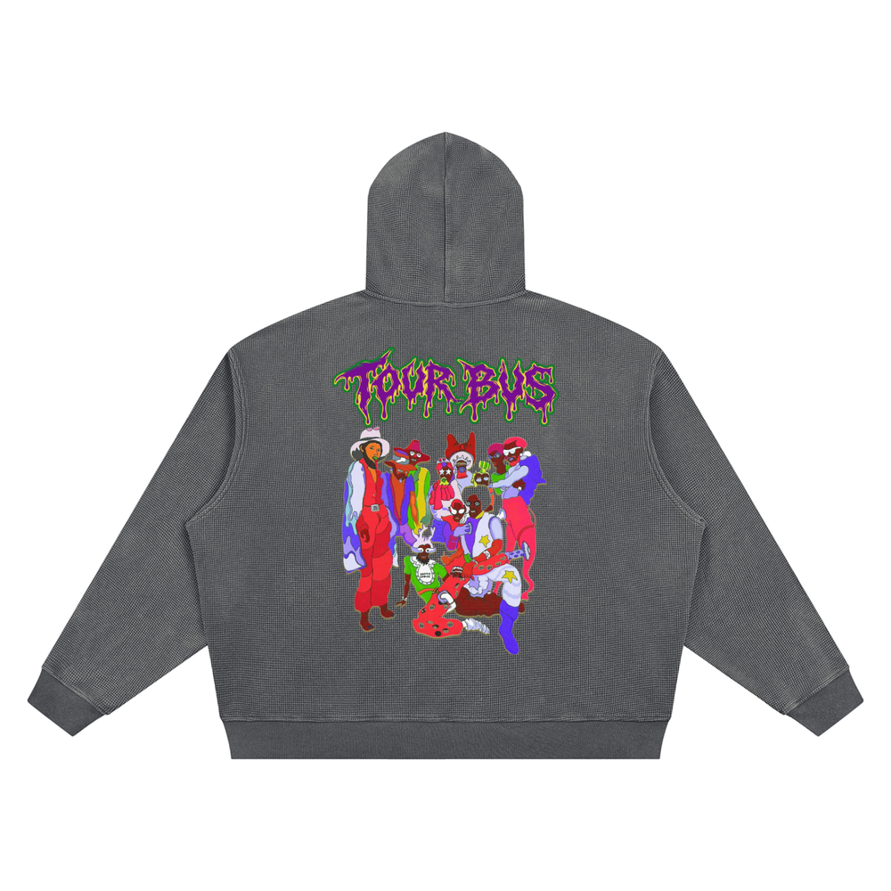 FUNKADELIC DRIP TOUR BUS EDITION Unisex Vintage Wash Waffle Boxy Hoodie