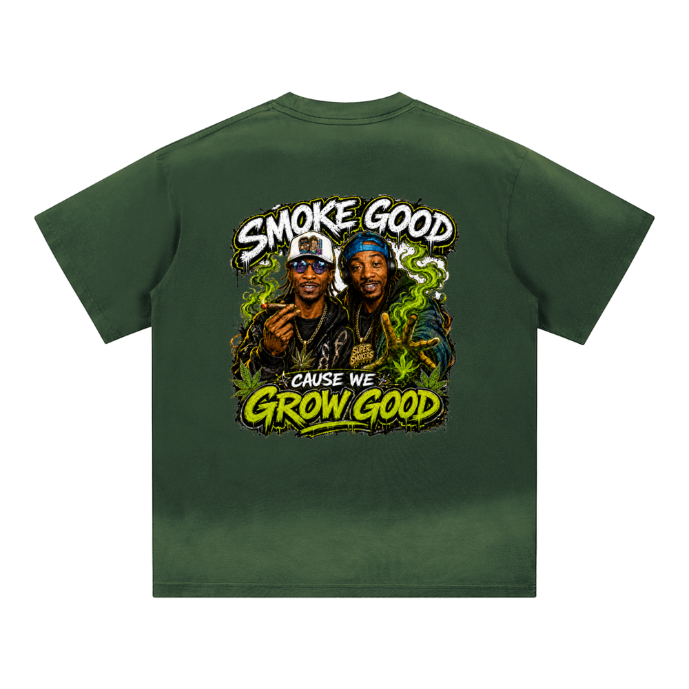 WHAT YOU SMOKING DOWN TO THE ROACH Petite Crew Neck Sunfade Edge T-Shirt
